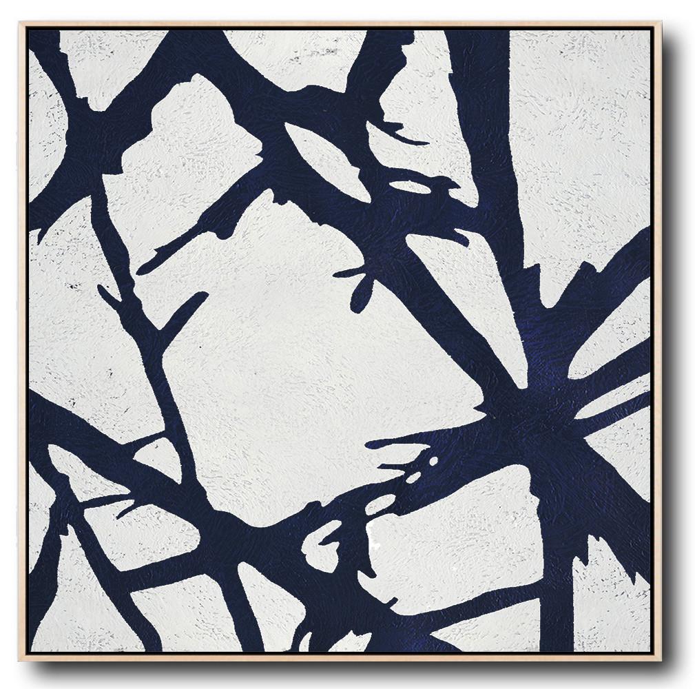 Navy Blue Minimalist Painting #NV286A